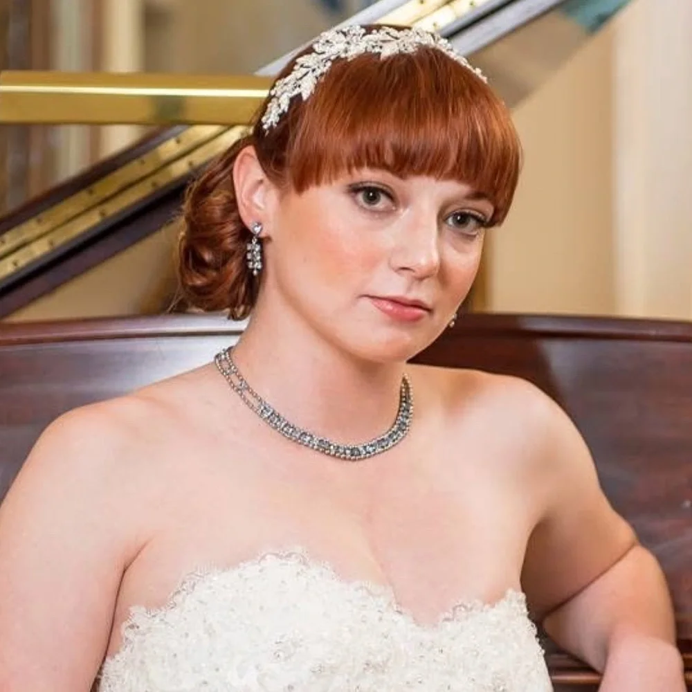Bel Aire Bridal Tiara Crystal, Pearl & Gold Leaf Headpiece Headband RARE edition
